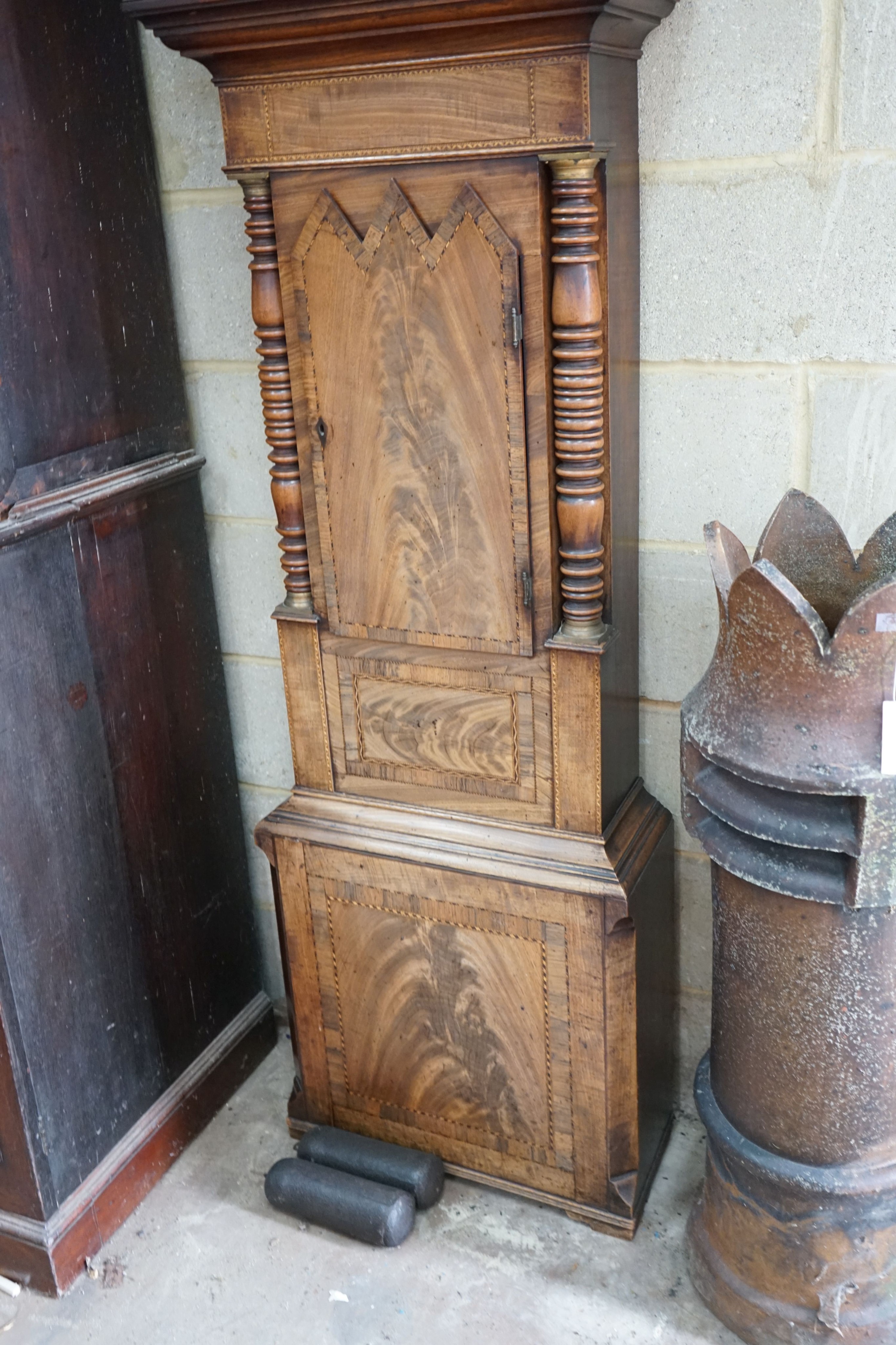 An early 19th century mahogany eight day longcase clock marked Wright, Birmingham, height 236cm